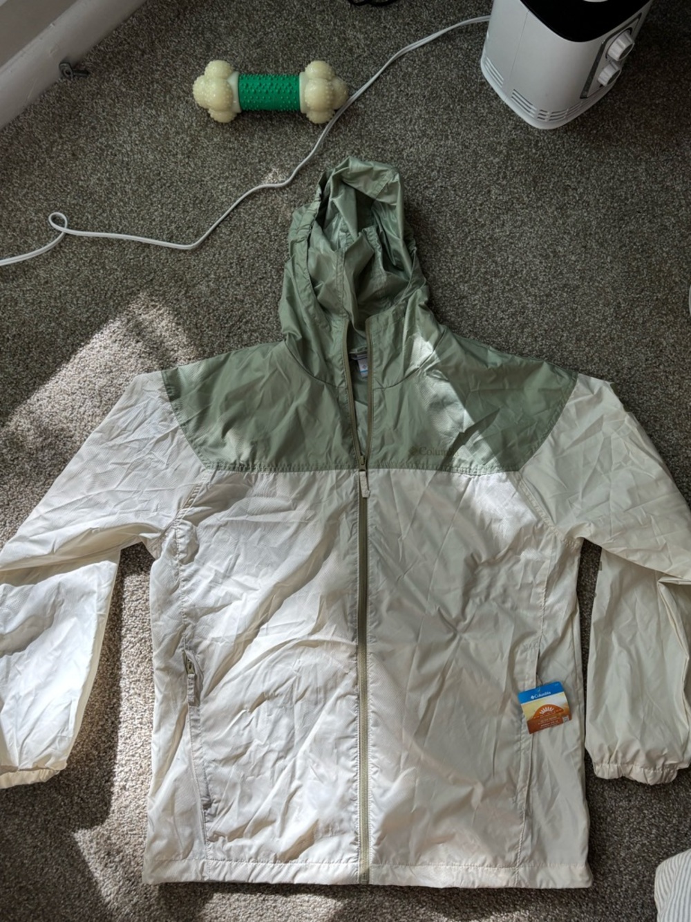 Columbia Flash Challenger Novelty Windbreaker green and cream
